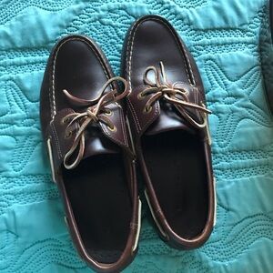 Rockport Perth Men’s Boat Shoes, size 10.5, leather uppers, slightly used.